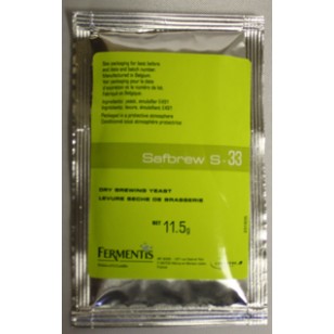 SAFBREW S-33 DRY BREWING YEAST 11.5 GRAMS
