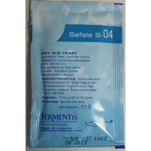 SAFALE S-04 DRY ALE YEAST 11.5 GRAMS