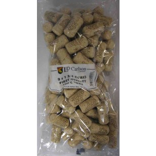 9X1 3/4 FIRST QUALITY STRAIGHT WINE CORKS 44 X 23mm 100/BAG