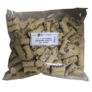 9X1 3/4 PREMIUM QUALITY STRAIGHT WINE CORKS 100/BAG
