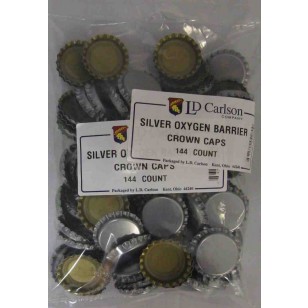 SILVER CROWN CAPS W/ OXY-LINER 144/BAG