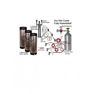 3 Faucet Tower Economy Kit with Three Cornelius/Firestone Kegs