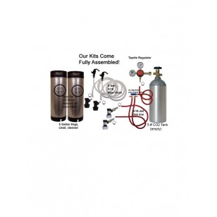 2 Keg 5# CO2 Basic Keg Kit, Dispenses two kegs at once! (Separate Check Valves!)