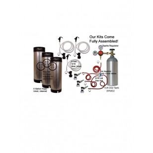 3 Keg Basic Keg Homebrew Kit, Dispenses three kegs at once! (Seperate Check Valves!)