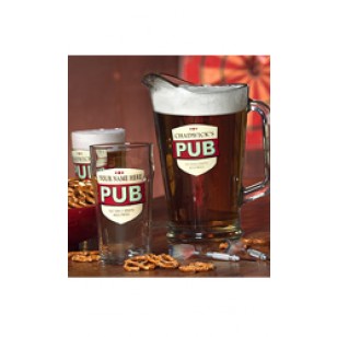 Personalized No Half Pints set of 4 Pint Glasses