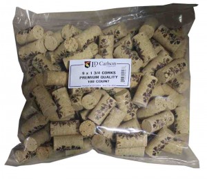 9X1 3/4 PREMIUM QUALITY STRAIGHT WINE CORKS 100/BAG