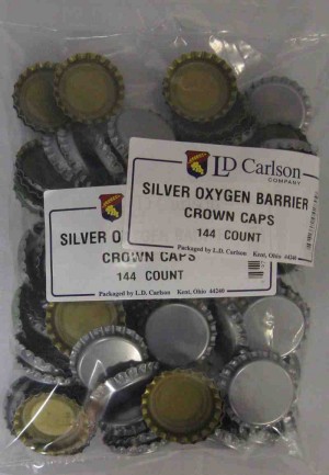 SILVER CROWN CAPS W/ OXY-LINER 144/BAG