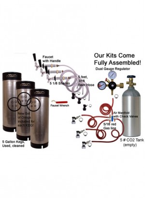 3 Faucet Refrigerator Economy Conversion Kit for Homebrew 3 kegs