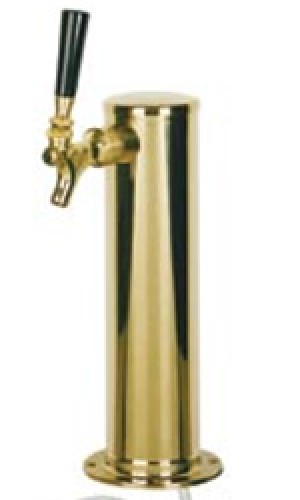Single Faucet 2 1/2" Stainless Tower with Brass Plate