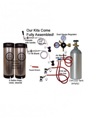2 Faucet Refrigerator Economy Conversion Kit for Homebrew 2 kegs