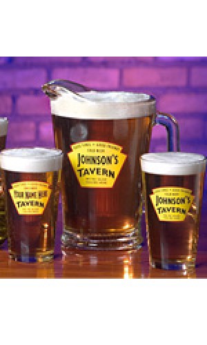 Personalized Yellow Tavern Set of 4 Pint Glasses