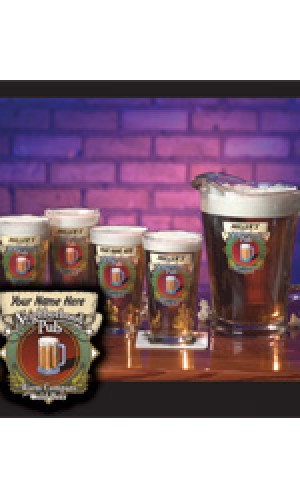  Personalized Neighborhood Pub Set of 4 Pint Glasses 