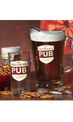 Personalized No Half Pints set of 4 Pint Glasses