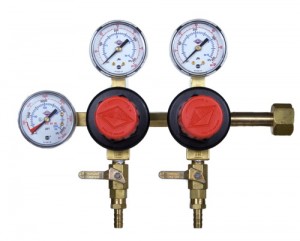 Taprite Brand CO2 Beer Regulator, Dual Body, Three Gauge