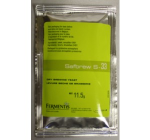 SAFBREW S-33 DRY BREWING YEAST 11.5 GRAMS