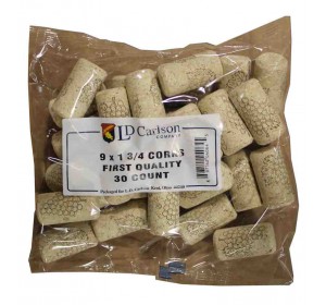 9X1 3/4 FIRST QUALITY STRAIGHT WINE CORKS 44 X 23mm 30/BAG