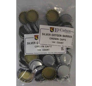 SILVER CROWN CAPS W/ OXY-LINER 144/BAG