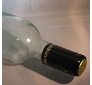 BLACK/GOLD GRAPES PVC SHRINK CAPSULES 30/BAG