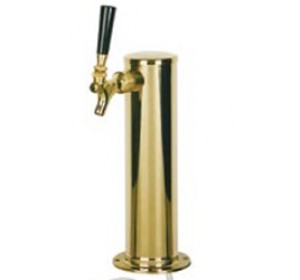 Single Faucet 2 1/2" Stainless Tower with Brass Plate