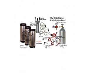3 Faucet Tower Economy Kit with Three Cornelius/Firestone Kegs