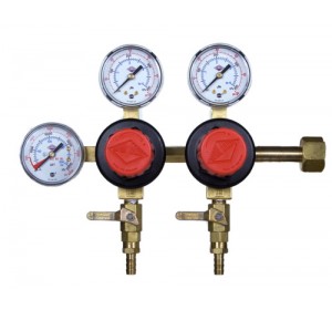 Taprite Brand CO2 Beer Regulator, Dual Body, Three Gauge
